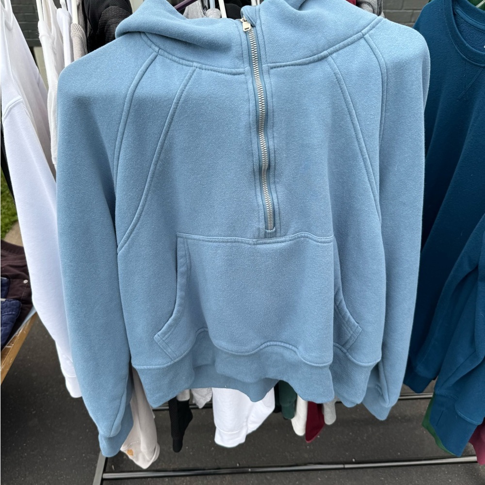 Light Blue Half-Zip Hoodie